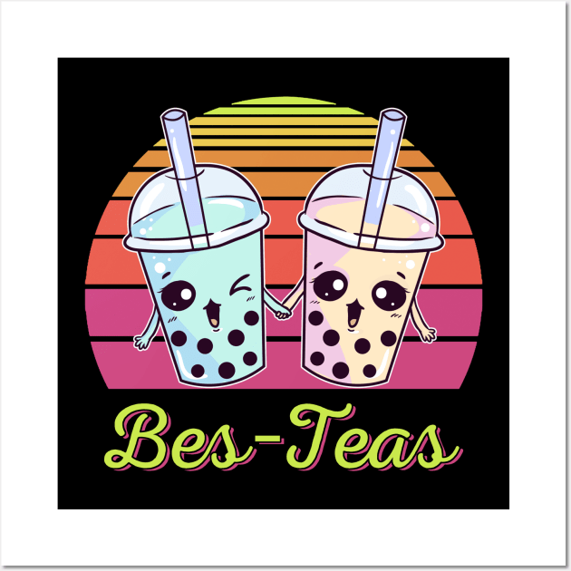 Cute Bes-teas Bubble Tea Funny Pun Bes-Teas Wall Art by paveldmit